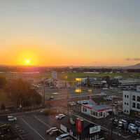 部屋からの夕日は綺麗でした