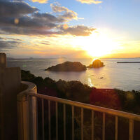 全室オーシャンビューで、咸陽島に沈む夕陽が綺麗