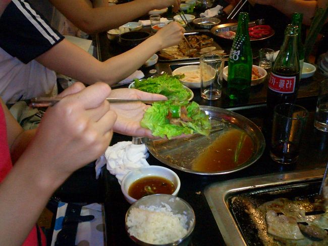 来週また5日間の予定で韓国に行く。行くと必ず焼肉を食べる。肉を食べるときは野菜をたくさん取りたいが、やはりその土地の食べ物は良くできていて、韓国でも肉と一緒に野菜をたくさん食べれるようになっている。<br /><br />肉を野菜で巻いて食べるわけだが、この、肉を巻くのにちょうど良いサイズの野菜の葉っぱがスーパーに行けばたくさん売っている。これ、日本でも売っていたら便利だなあ、と思う。<br /><br />