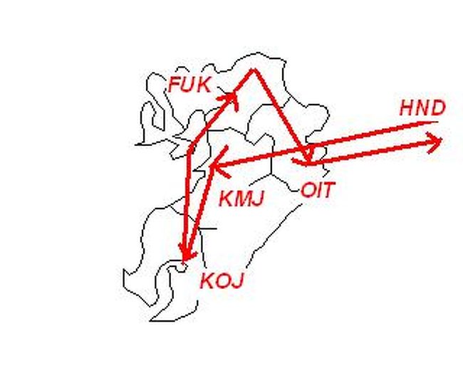 今度の出張は九州。最初は鹿児島だけだったのが、鹿児島がなくなって熊本、大分になり、さらに途中に鹿児島が復活。5日間であちこち行くことになりそう。乗り物好きな私はちょっと楽しみ。<br />今回はインターネットが使えるホテルをチョイスしているので目指せ、リアルタイム更新！<br />