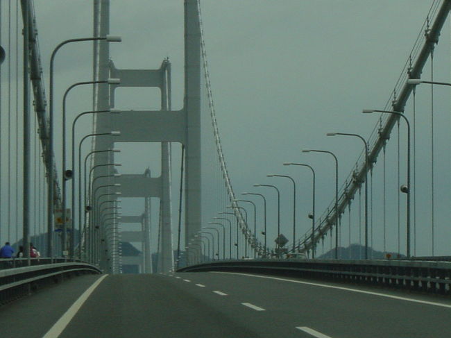 ３連吊橋で有名な来島大橋です。
