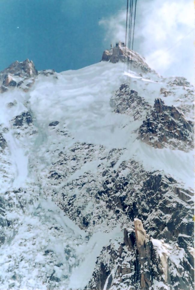 １９７３年スイスのジュネーブよりフランス、シャモニーにスキーをする為に約１週間遊んで来ました。<br />シャモニーより標高３８４２メートルのエギュ・デュ・ミディ（エギュとは針峰の意味との事らしいです）にロープーウエイで簡単に登る事も出来、モンブランの山々を見渡す事が出来最高でした！<br />その時の写真をＵＰします。