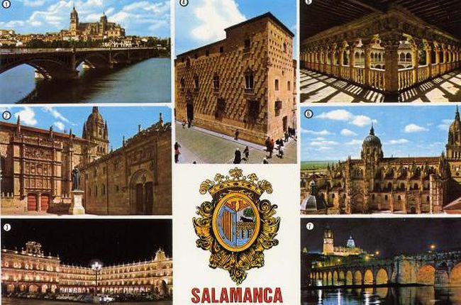 どうしても１０代のうちにスペイン語漬けの時間を作っておきたい！！！そんな思いがあってギリギリ１０代のあの夏、スペイン行きを決行しました☆<br /><br />せっかく西の果てまで行くのなら、わざわざ乗り継ぎ便で行くのなら、・・・といろいろたくらみもくろみ、いろんなとこに旅したおまけつき。<br /><br />まずは生活のベース、サラマンカのお話です。<br /><br />サラマンカはスペインの首都マドリーから西北に陸路で３時間ほど、カスティージャイレオン州（Castilla y Leon）はサラマンカ県（Salamanca）にあります。旧市街地全体が世界遺産に登録されている学園都市です。<br /><br /><br />サラマンカの一押しといえば、なんといってもスペイン随一の美しさを誇るプラサマジョール（Plaza Mayor）、そして生ハム（jamon serrano）！！加えて有名なものの一つにスペイン最古の大学、その名もそのままサラマンカ大学（Universidad de Salamanca）があり、私はそこの外国人向けサマーコースに参加しました。<br /><br />サラマンカに行こうと思った理由はわたしの通っていた大学の提携校で単位がもらえるため♪というのは本当で（笑）、一応真面目にも話すと、スペイン語の生まれた国で話されている言葉（比・米大陸のスぺ語）を聞いておきたかった、という考えがありました。うちの大学はアメリカにある大学とも提携していてそこでは英語とスペ語が両方学べるという非常に魅力的なプログラムもあったのですが、スペイン語漬けの生活というメインの目的からはずれると思い、スペインの片田舎に行ってみる決意をしたのです。<br /><br />結果は、、、というと勿体ぶるまでもなく、大正解！とはいえ単に冒頭の希望があるのみでスペイン行きを決めたので、その当時スペインそのものに強い希望や思い入れがあったわけでも、スペイン社会や生活について十分に頭でっかちチャンだったわけでもありませんでした。よって、当然のことながらスペインの「何」を満喫して「何」を得よう、などとはこれっぽっちも頭になかったのです。でも、というか、だから、というか、結果として文字通り「想像だにしていなかった」何かをコレデモカとばかりに浴びて帰って来ることができました。<br /><br />というわけで、私のその後にとってバカデカイ影響をもたらしてくれたスペイン旅行記なので、カナリの気合を入れて仕上げたいと思います！！！！！