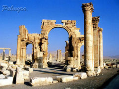 夕陽に染まるパルミラ遺跡群