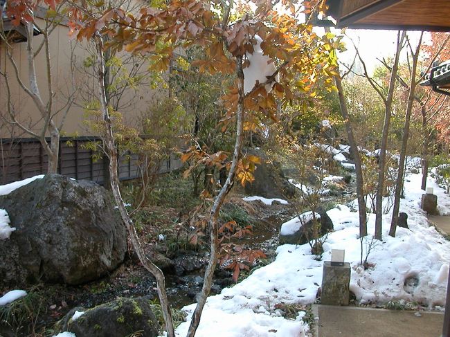 真冬の北海道から，あこがれの黒川温泉に行ってきました。ちょっと奮発して全室離れ形式の宿に泊まりました。