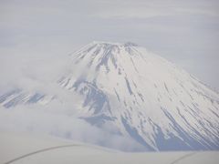 飛行機から見られる冨士山