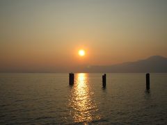 ガルダ湖の夕日