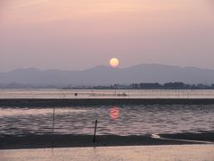 浜名湖で潮干狩り＆夕景　その後ジャスコで冷凍みか～ん４個入り♪