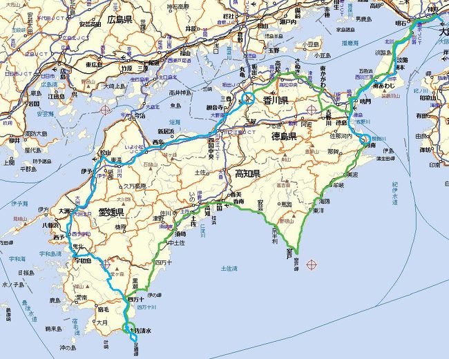 下道の旅、第5弾(♂2人旅)。<br />今回は、時間的にも余裕があるんで、1日1県。<br />4日間で四国一周、癒しの旅。<br /><br />◆旅跡(タビアト)◆<br />★1日目(2006/8/12):徳島(神戸空港〜淡路島〜徳島〜那賀川)<br />□2日目(2006/8/13):高知(那賀川〜室戸岬〜高知〜土佐清水)<br />□3日目(2006/8/14):愛媛(土佐清水〜足摺岬〜宇和島〜松山〜琴平)<br />□4日目(2006/8/15):香川(琴平〜高松〜土成〜新神戸)<br /><br />スタートは、神戸空港(マリンエア)から。<br />建設前は建設反対派やったけど、造っちゃったんなら、せっかくやしってことで1度くらいは使ってみることに。<br />でも、着いてみてびっくし!!何や、この小ささは!!<br />やっぱり、神戸に空港なんかいらんかったな〜。。。<br /><br />神戸空港(マリンエア)をスタートすると、まず明石焼きでも食べて行こうと思うも、すんげー帰省ラッシュのため断念、とっとと明石海峡大橋へ。<br />四国入るんも帰省ラッシュで渋滞やろな〜と思っててんけど、こっちはふつーにすかすかやって。<br />そんな急がんでええやんてことで、淡路島に途中下車。<br />たこせんの里に入って、1億円の金塊を触って、淡路ごちそう館なる所へ。<br />淡路牛、2580円!!<br />淡路牛とか聞いたことないし、たけーて思ってんけど、せっかくやからってことで食べておくことに。<br />やめといたら良かった・・・。<br /><br />気を取り直して、四国上陸。<br />16時頃に徳島駅前に着くと、もう既に凄い熱気が!!<br />いや〜、ほんとに楽しかったよ、阿波踊り。<br />本気で、徳島に永住してもええかも、とかまで思ったくらい(まじで)。<br />阿波踊り、熱いね。<br />阿波踊り、最高!!<br /><br />「踊る阿呆に、観る阿呆! 同じ阿呆なら、踊らにゃ損損! 踊って踊って阿呆になれぃ!!」<br /><br />(大きな地図はこちら)<br />http://atsu.d.dooo.jp/roaming/kokunai/05_shikoku/shikoku.htm
