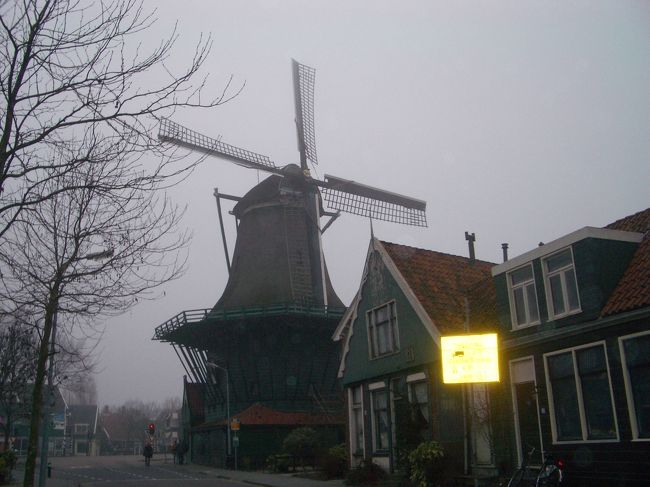 アムステルダムから電車で１５分くらいの所にある<br />ザーンセ・スカンスへ行きました。<br /><br />風が強くて寒い日でしたが「オランダなのでとりあえず風車を」<br />的発想で行って参りました。