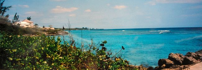 アメリカの経済絶頂期1998年、グランドケイマンに8日間滞在した。<br />アメリカでは株の上昇でラッキーなアメリカ人観光客で何処も満員、当時ケイマンドルは、米ドルより２５％高かった。<br />アジア通貨危機の直後で、日本円が米ドル当たり130台まで下がった時でもあった。<br />この島はさんご礁で出来ていて、もともとは土は無買ったが、島外からは運んで作った芝生のゴルフ場もあり、海岸にはコンドミニアムの建築ラッシュで、環境破壊の見本のような状況であった。<br />2004年の台風では壊滅的な破壊を受けた。<br />英領オフショアーバンキングの島で、関税の無いことから大型のカリブ海クルーズ船が立ち寄る。