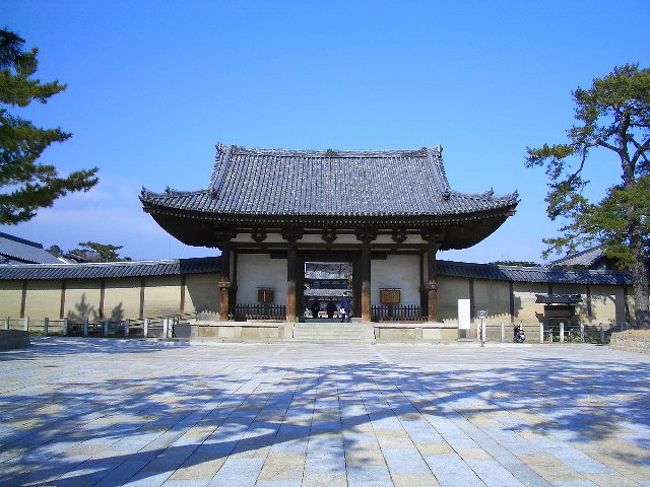 今回は、仕事の合間を縫って法隆寺に行ってきました。小学校の修学旅行以来の訪問でした。<br /><br />昔のイメージは無く、すばらしく整備された由緒正しいお寺でした。ここは、日本で始めて世界文化遺産に推薦されたお寺です。<br /><br />ちょっと、説明。<br /><br />　法隆寺は飛鳥時代の姿を現在に伝える世界最古の木造建築として広く知られています。その創建の由来は「金堂」の東の間に安置されている「薬師如来像」の光背銘や「法隆寺伽藍縁起并流記資財帳」（７４７）の縁起文によって知ることができます。<br /><br />それによりますと、用明天皇が自らのご病気の平癒を祈って寺と仏像を造ることを誓願されましたが、その実現を見ないままに崩御されたといいます。そこで推古天皇と聖徳太子が用明天皇のご遺願を継いで、推古１５年（６０７）に寺とその本尊「薬師如来」を造られたのがこの法隆寺（斑鳩寺とも呼ばれています）であると伝えています。<br /><br />現在、法隆寺は塔・金堂を中心とする西院伽藍と、夢殿を中心とした東院伽藍に分けられています。広さ約１８万７千平方メートルの境内には、飛鳥時代を始めとする各時代の粋を集めた建築物が軒をつらね、沢山の宝物類が伝来しています。国宝・重要文化財に指定されたものだけでも約１９０件、点数にして２３００余点に及んでいます。<br /><br />このように法隆寺は聖徳太子が建立された寺院として、１４００年に及ぶ輝かしい伝統を今に誇り、とくに１９９３年１２月には、ユネスコの世界文化遺産のリストに日本で初めて登録されるなど、世界的な仏教文化の宝庫として人々の注目を集めています。<br /><br />聖徳宗総本山　　法隆寺<br />拝観時間---2/22〜11/3  AM8:00〜PM5:00      11/4〜2/21 　AM8:00〜PM4:30<br /><br />