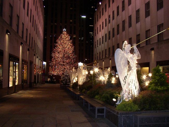 New York の有名なIlluminationスポットです。　　左の写真はRockefellerのCristmas Treeを5番街から取ったもので11/29水曜夜　沢山の芸能人が集まって盛大に点灯式が行われました、Treeには近付けなかったが大好きなBette Midlerの歌を生で2曲も聴けたので満足。<br /><br />http://www.bigappleguidenyc.com/pb/wp_593ce82f/wp_593ce82f.html<br />ホーム　http://www.bigappleguidenyc.com/index.html　<br />