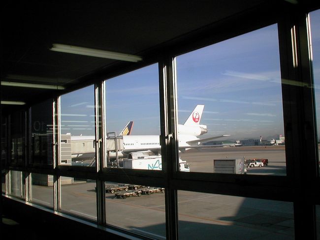 ＜2001年12月12日(水)＞<br /><br />＜名古屋出発＞<br />　名古屋空港のカウンターに7時30分集合、9時30分出発と言う、早い時間のフライトでした。飛行予定時間は、2時間と20分なので午前中には台北空港に到着できる計算です。午後は十分に観光を楽しめるスケジュールが組めました。<br />　このところ、金属探知機での出国検査で、無事に1階で通過できたためしがありません。一番チェックされやすいバンドのバックルをはずしてもそうです。今回もその例に漏れませんでした。<br />　かなり細かいボディチェックを受けましたが、いつもの事ながら、よく理由がわかりません。腕時計、シャープペンシル、財布なども全部籠に入れて、金属探知機を通っても駄目です。最近は1回で通過できるのを諦めています。日本国内でのことですから、女性の係官に『いつもそうですが、おかしいですね』と話しながら、無事出国審査を終えました。<br /><br />＜中々の機内食＞<br />　中々の機内食と言っても、実は食べ物の方ではありません。小さなフランスワインのボトルが、赤、白ともに用意されていたからです。缶ビールの後に、白ワインの方を頼みました。銘柄はソービニヨンブランで、辛口の方でした。多分、ボルドー産でしょう。<br />　食事の方は、鶏とシーフードが用意されていましたので、シーフードにしました。うな丼でした。名古屋空港のレストランで朝食を済ませていましたので、まだ、お腹がすく時間ではありません。うな丼の鰻だけに箸をつけました。<br />　それと、テロ事件の影響がまだ強く残っているようでした。機内はがらがらでした。3割の乗車率に達しているかどうかの空き具合でした。横に3名ずつ座れる席が、横並びに3つあり、合計9人が座る事ができます。その真ん中の列には人影が無く、窓際だけに人が座っていました。<br />　私の席も同様で、その分、広々とくつろげたのは、ありがたいことでした。とは言っても、航空会社にとっては、大変な痛手でしょうから、同情の限りです。<br /><br />＜台北到着＞<br />　途中、揺れも無く、ほぼ予定の時間に台北空港に着きました。21年前の旅行の時は、松山空港なので、台北市の中心街に近いところでした。現在でも国内線空港として使われているようです。今回も松山空港に、ビルを掠めるように降り立つ大きな機体を見た時には、思わず、アメリカでのテロ事件を連想してしまいました。<br />　今の国際空港は、台北の北約60kmに位置し、市内までは車で1時間程かかります。地域は桃園と呼ばれる方面であり、中正国際空港の名前が付けられています。中正は、蒋介石総統の名前、号です。そう言えば、世界には個人の名前を冠した国際空港が多くあります。アメリカのケネディ、フランスのド・ゴール、イタリアのレオナルド・ダ・ピンチ等々である。日本には、その例は無いようです。<br />　また、台北市内には衛兵が護っている広大な中正紀念堂もあります。第二次世界大戦の頃、中国大陸での国民党を率いて国共合作を画して、旧日本軍と戦った歴史的事件と併せ、台湾での戦後も歴史のページに多くを残しています。<br /><br />＜ガイドの呉さん＞<br />　現地で迎えてくれたのは、ガイドの呉さんでした。<br />　『日本の囲碁で有名な『呉清源さん』と同じ呉さんですね？』<br />　と、聞き返しましたら、<br />　『そのとおりです』<br />　と、流暢な日本語の応えが返ってきました。後でお聞きした話ですが、<br />　『2年間、東京の大学に留学していました』<br />　と、言われましたから、日本語が達者なはずです。もともと、奥さんも数学の教師で、奥さんの方は今も現役だそうです。お互いに年齢を確認しあったら、日本の年号で<br />　『昭和24年生れです』<br />　との答えでした。『1949年生れ」ではなく、昭和で答えられたのには驚きました。<br />　呉さんが日本のことに詳しいことは、その大きな理由がもう1つありました。<br />　『自分の父は、日本語教育を受けました。父と母は日本語で会話しており、いまでも家では日本語です』<br />　と答えられ、少し複雑な気持になりました。台湾総督府時代の日本占領政策が、こんな形で残っていました。この呉さん、駄洒落が大好きで、まじめに聞いていると、思わない『落ち』があり、笑い声が絶えませんでした。<br />　呉さんに案内して貰ったのは、台北に着いた12日が、私を含めて3名、次の日がもう一人増えて3名でした。母娘の1組と、一人旅の女性の方でした。それぞれに宿泊するホテルは違っていました。多分、日本で別々のツアーに申し込んであったためでしょう。<br /><br />＜台北ヒルトンホテル＞<br />　立ち寄りたくはありませんでしたが、両替と言う名目で、免税店に立ち寄りました。実は、既に空港の銀行で両替を済ませていましたので、両替は必要ありませんでした。しかし、ツアーであれば、ガイドさんの義務のようなものですから、お付き合いする事はやむを得ません。<br />　そんな事で、台北駅前の台北ヒルトンに着いたのは、午後２時を大分回っていました。チェックインは呉さんが手伝ってくれ、セーフティボックスの場所も教えてくれました。早速、パスポート、帰りの航空チケットと、予備の財布に、万が−の時のお金を入れて、預けておきました。<br />　呉さんが、明日、8時25分に迎えにきてくれるということなので、ついでに翌朝7時のモーニングコールも頼んで貰いました。<br />部屋は16階の16号室と覚えやすい番号でした。十分な広さと、清潔な部屋に満足しました。1泊9千円の1人部屋の差額を払いましたので、これで設備が悪ければ、怒れるところです。<br /><br />＜最初の昼食＞<br />　部屋に荷物を置いた後は、着替えもせずに直ぐに街に出ました。といっても、ホテルが街中にありますので、ホテルの外に出ただけのことです。ホテルの北側は台北駅で、広い道路を渡るのが大変なので、自然と南側に向かいました。<br />　中途半端な時間に機内食を食べたせいか、かなり空腹感が出てきましたので、早速昼飯の店を探しました。ホテルの南側一帯には、進学塾が林立していて、学生の町となっていました。そのためでしょう、大衆店が多く、そのうちの1つに入りました。看板に『お値打ち49元チヤーシュー麺』があったからです。日本円に換算すれば、180円程度であり、カップヌードルクラスの値段です。<br />カウンターでは若い人がレジをやっていました。その人が、『先に食券を買ってください』と言ったように話されましたので、100元を出して食券を買いました。お釣りの51元を貰いました。当たり前ですが、看板どおりの49元でした。<br />　麺は太麺で、腰はしっかりしていました。スープの隠し味は中々のものでした。テーブル毎に備えてあった薬味を入れましたら、更にコクが出ました。チャーシューの量は多くないものの、中々旨い味がありました。余分な油分を落として、スープとよく合いました。少しスパイスが効いているのもグッドでした。<br />　昼食には遅い時間でしたが、私の後にも何人か店に入ってきました。女性、男性とも若い人達でした。やはりこの一帯は、学生さんの町のようです。気に入りましたので、昼にもう−度、この店を使いました。<br /><br />＜龍山寺へ＞<br />　龍山寺へは、この日を含めて4度行きました。同じ日の昼と夜にも行きましたので、正確には5回になったかも知れません。ホテルからそんなに離れていないこともありますが、台湾随一の名刹に、飽きないものを覚えたからです。<br />　初めて地下鉄に乗ったのも、このお寺へ行くのが目的でした。そう言えば、21年前にはまだ建設されていませんでした。呉さんの話によれば、17年程前に最初の路線が開通したようです。台北市内の交通状態がひどく、これの解消に役立てようとの計画だったようです。<br />　龍山寺駅までは、地下鉄乗換えなしです。料金も日本円に換算すれば、100円以下です。初乗り料金分だけですと、20元ですから、70円見当です。安いし、便利なので、この旅行では随分とお世話になりました。<br />　最初の時は、地下鉄駅を降りて龍山寺への道を間違えてしまいました。駅名がお寺と同じ名前でしたから、降りてしまえば、すぐに分ると、タカを括っていたからです。たいしたトラブルではありませんでしたが、道を間違えたおかげで、面白い街の一角を見学できたのは、怪我の功名でした。<br />　その面白い一角は、しっかりと写真に残しておきました。交差点を取り囲んで、建物の2階部分を含めて、回廊でぐるりと回ることが出来るようになっていました。新しい建物ではなく、相当に年月が経っている事に興味を覚えました。<br />　最近では、空中回廊、空中遊歩道などが日本各地にできていますが、原型のようで面白い光景でした。また、その旧い建物の裏側に回りましたら、小さな祠がありました。そこでは、ゲームか賭博みたいなものを楽しんでいる地元のご年配が屯されていました。ほんの少し、台湾の下町の日常生活を垣間見た思いがしました。<br /><br />＜華西街夜市＞<br />　ガイドブックで、龍山寺の近くに華西街夜市が立っているというので、龍山寺の見学の帰りに探してみる事にしました。<br />　華西街夜市を探す前に、龍山寺の周囲の小さな商店街を見学しました。これも夜市の一部かと思われる人出でした。食べ物の店が多くありましたが、土産物の店もありました。店構えだけでなく、屋台や駅の近くでは仮工事の小さなアーケードの店もありました。人だかりがしている間口の狭い店を覗きましたら、物々交換をやっているようでした。小さな商品が次々と出され、仲介人と思しき人が、マイクを使って取り仕切っていました。ほんの一寸覗いただけですが、中々面白い場面でした。<br />　龍山寺の周囲の店を丁寧に回っていましたら、夜市、晩酌にも適当な時間となりました。それで、今度は華西街夜市が開かれている場所を探しました。その場所は、探さなくても済む至近の距離にありました。<br />　『華西街観光夜市』の看板が掛かったアーケード内には、中々洒落た服飾、アクササリーの店や、台湾独特の店もありました。店先の頑丈な檻の中ではイノシシが飼われていたり、ニシキヘビや黄色い蛇を飼っている店もありました。『毒蛇』の看板もありました。<br />　ガイドブックにも載っていますが、蛇料理はショウが前菜です。大きなニシキヘビを体に巻きつけてみたり、二十日鼠を蛇が入った籠に入れて見せたりします。さすがに二十日鼠は入れるような素振りで、実際には入れませんでした。<br />　黄色の2、3mほどの蛇は大人しいので、みんなに触らせていました。中には、逃げ出す人もいましたが、ほとんどの人が触っていました。胴体が人の腕ほどの大きさだったので、これもニシキヘビの1種かも知れません。綺麗な蛇でした。<br />　奥の席には蛇料理を楽しむ人が結構入っていました。料理に出される蛇は、勿論大きなニシキヘビや黄色の蛇ではなく、小さな黒色がかった地味な蛇のようでした。<br /><br />＜晩酌の店＞<br />　晩酌の店探しには、時間をかけました。候補の店を、2、3店見当を付けて、更に一回りしました。餃子の美味しそうな店でも、お酒が置いてなく、飲茶であったり、日本人目的の店は高そうだったり、といった難点がありました。<br />　結局、落ち着いた店は、10人も入れば満杯になりそうな通りの角の小さな店でした。地元の人が2組ほどと、食事だけのような人が何人か入っていましたが、二人がけの小さなテーブルがまだ空いていました。<br />　私は中国語を解せず、店の人は日本語を全く解せないことが分かりましたので、店先のショーケースの現物を、指差しで注文しました。<br />　エビ、イカ、チンゲンサイなど3種類を頼みました。『ビール』『ショウコウシュ』などは何となく通じました。紹興酒は蓋を開ける前に現物を持ってきて確認させてくれました。こちらの人は、暖めず、常温で飲むらしく、私もそれに倣いました。<br />　料理は手早く出されました。油くどくなく、美味しい料理でした。畳もたっぷりでした。ゆっくりと料理を楽しみ、ビールと紹興酒1本で心地よく酔うことができました。日本円に換算して２千円弱でしたから、端数はチップで渡しました。日本では、紹興酒１本だけで2千円以上は請求されますので、矢張りこちらは安い値段です。<br />　店の女将さんが愛想がいい人で、常連客が多いように思えました。翌日もこの店に立ち寄りました。<br /><br />＜ウェルカム画面＞<br />　初日から十分に観光、食事ともに満足できるすべり出しでした。ホテルに戻ってからは、仕上げに名古屋空港で買ってきた吟醸酒を少しだけ飲みました。おつまみは、無しです。<br />　テレビ画面を点けた時に、少し驚きました。チャンネル選択前に、私のフルネームが入った『ウェルカム画面』Jが写されたからです。さすがの、洒落た演出です。この画面、翌日は消えていました。ヒルトンホテルだからのサービスか、ITの国、台湾だからのサービスかは、確かめようがありませんでした。<br />　明日の朝が早いので、12時を回る前には就寝する事にしました。<br /><br /><br />　　龍山寺の近くの夜市で<br />　心地よき酔を楽しむ冬の夜の言葉交せぬ路地の店先<br /><br />　酔ほどに異国の言葉心地よきリズムとなりて杯は進みぬ<br /><br />　指差て頼みし地酒紹興の赤きラベルは底を見せたり