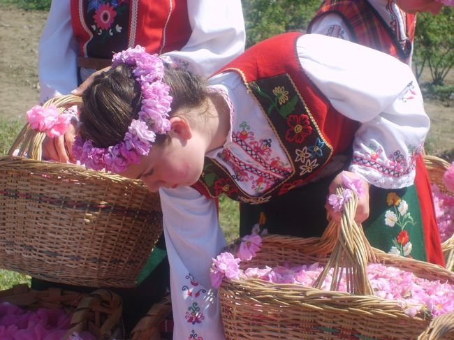 ヴェリコタルノヴォを早朝に出発して、またもや眠気と戦いながら運転すること約2時間強、バラ祭りが行われるカザンラクに到着しました。正直言って、バラ祭りを見にわざわざブルガリアに行ったものの、何時にどこで何が行われるのか全く情報がなく、6月3日にカザンラクでバラ祭りが行われると言う事実だけを信じてカザンラクに向かいました。でもちょうど、カザンラクに向かう途中でいきなり警察が道を封鎖していたのでバラ祭りの会場はどこか聞き迷うことなくバラ公園に辿り着くことが出来、偶然にもちょうどフォークダンスやバラ摘みが始まる時間でした。<br />久々に田舎町の素朴な楽しい祭りを見ることが出来、心が温まりました。