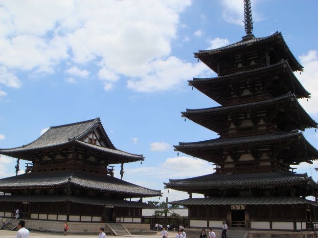 大阪からレンタカーを借りて古都奈良の寺院巡りへ。梅雨のさなかというのに異常なほどの暑さではありましたが、歴史教科書で昔々見たことのある建物、美術品を、懐かしみつつ見学してきました。