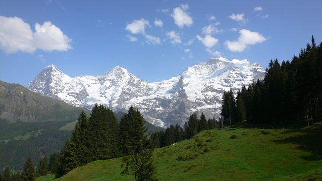 レンタカーでスイスを旅してきました。<br />行程は・・・<br />チューリッヒ空港でレンタカーをピックアップ。<br /><br />リギ山（３泊）を基点に<br />ハイキングやルッツェルン観光を楽しみました。<br /><br />アルトドルフ→フルカ峠を経由してブリエンツまでドライブ。<br /><br />ブリエンツ（２泊）を基点にして<br />ブリエンツァー・ロートホルン鉄道のＳＬ列車に乗る。<br />ミューレンからシルトホルンへ行きベルナーオバーラントの山々を望む。<br />ラウターブルンネンでシュタウプバッハとトゥルンメルバッハの滝に驚愕する