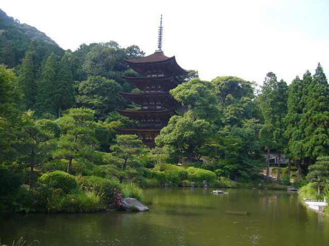 平成19年6月11日(月)<br /> 津和野を後にして山口へ向かった。観光バスで移動すると簡単だが公共の交通機関を利用しての個人旅行だとこんなに効率よくは廻れないだろうとつくづく思う。<br /><br /> 山口では雪舟の庭として有名な常栄寺<br />http://www.sanjo.co.jp/kankou/mis/usagawa.html<br /><br />と瑠璃光寺http://www.oidemase.or.jp/tsuredure/yamaguchi/rurikouji.htmlを訪問した。 <br /><br /> 常栄寺の庭は新石庭と雪舟の庭と二つあり石庭の方にに興味を引かれた。頭の中には龍安寺http://ja.wikipedia.org/wiki/%E9%BE%8D%E5%AE%89%E5%AF%BAの石庭を思い出しながら比較していた。<br /> <br /> また、雪舟作の枯山水の庭を見ながら小僧の頃総社市の宝福寺<br />http://www.city.soja.okayama.jp/kanko/kankochi/sessyu.jsp<br />で涙で鼠の絵を描いたと言う逸話を思い出していた。<br /><br /> そして妹達と宝福寺を訪問した時の楽しかった日のことも思い出した。 <br /> 常栄寺を後にして今回の旅では最後の訪問先となる瑠璃光寺 http://ja.wikipedia.org/wiki/%E7%91%A0%E7%92%83%E5%85%89%E5%AF%BAへ行った。大内氏の栄華の跡を偲ばせる五重の塔は傑作だと思った。