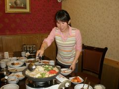 延吉　韓国チェーン店で韓定食を食べる