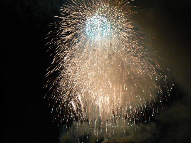 静岡県内最大規模約30,000発の花火大会がこの「ふくろい遠州の花火2007」です。<br />全国花火名人選抜競技大会にもなってます。<br /><br />６，７年ぶりに妻と見に行ってきました。<br /><br />花火を見るための有料販売席（1人3000円〜）があるのですが、そこには入ってません。<br />でも最後の遠州トラック提供「日本一ジャンボ　ワイド　スターマイン」を間近で見たかったので写真には電線がしっかり入っちゃいました。　