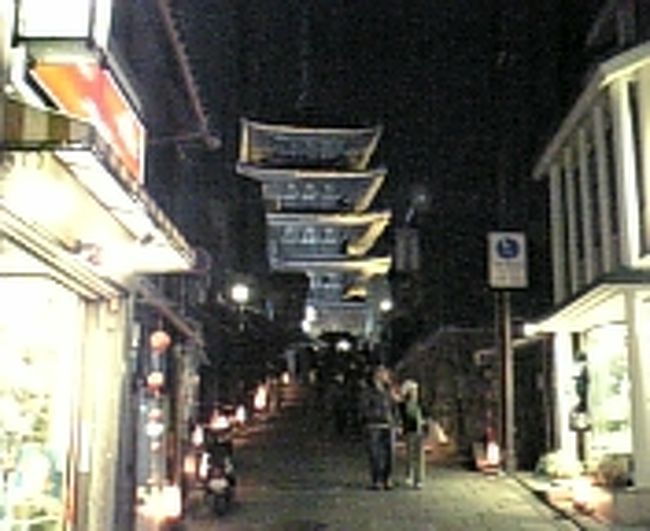 【宿】京都ホテルオークラ<br />【交通】往復/新幹線　　現地/路線バス・地下鉄<br /><br />　今年で５周年を迎えるという新しい京都のイベント。同行者がどうしても見たいというので。調度転職も決まり、有休を消化している時だったので、土日を避けて行きました。<br />　２年前の学生時代まで京都市内に住んでいたくせ、上述の通り最近始まったばかりの行事ということもあり、見た事ありませんでした。いざ近くに住んでしまうといつでも行けると思ってかえって観光しなくなっちゃうもんですな。<br />　夜。清水寺や高台寺、知恩院など東山一帯がぼんやりと灯りに包まれちょります。紅葉や桜の時期に見る清水のライトアップとはひと味違う、まだまだ寒さの残る３月の独特の雰囲気です。　住んでいるときは３月の寒さがとても嫌だった記憶なのにとても心地が良い。<br />　夕食はこれも初めて、湯豆腐料理を食しました。なんか初めて京都を満喫した感じです。<br />　改めていいところ住んでいたんだなーと思ってしまいました。