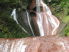 草津?　赤黒壁を駆ける嫗仙の滝　☆森の巨木を訪ねながら