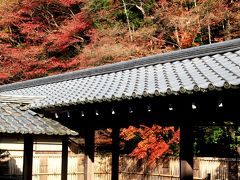 京都紅朱-5　南禅寺方丈庭園の風情　☆水路閣に紅葉映えて