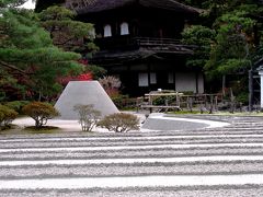京都紅朱-7　銀閣寺の夕暮れどき　☆静寂の庭に西日が射して