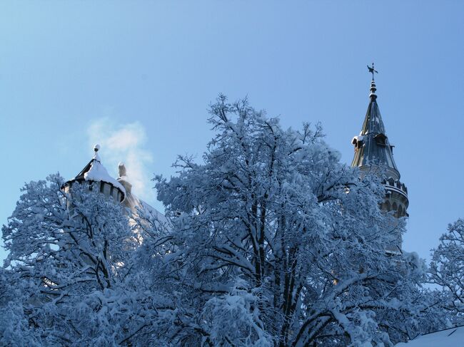 2007暮、ドイツ旅行記(16/20)：12月16日(2)：フュッセン、雪景色のノイシュヴァンシュタイン城