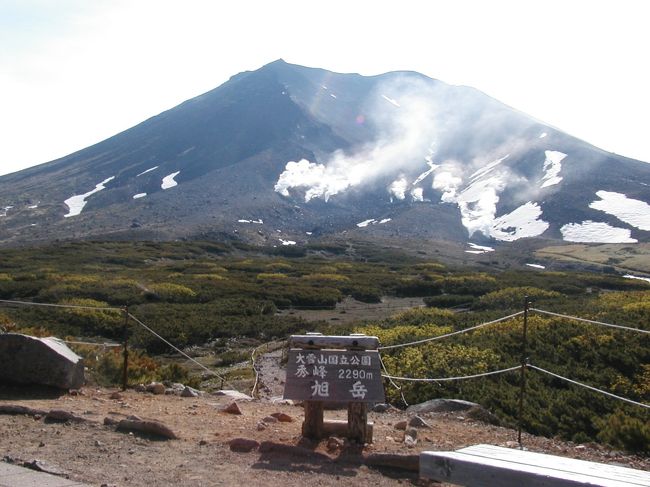 2002年7月。<br />友人の乱暴な誘いに乗り、大雪山登頂が決定した。<br />パーティの登山経験はほぼゼロ。<br />明らかに無謀なアタックであった。<br /><br />しかも出発は朝3時。その上日帰りである。<br />加えてついでに美瑛も見て帰ろう、という強行軍。<br />果たして無事札幌に帰還出来るのか?・・・<br /><br />札幌発着日帰りで大雪山旭岳登頂に挑む旅です。<br />なお他の旅行記や写真集もありますのでご覧下さい。<br />http://tohoku-r.gnk.cc/top/TohokuR<br /><br />