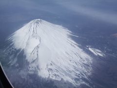 デトロイト行きの飛行機から見た富士山