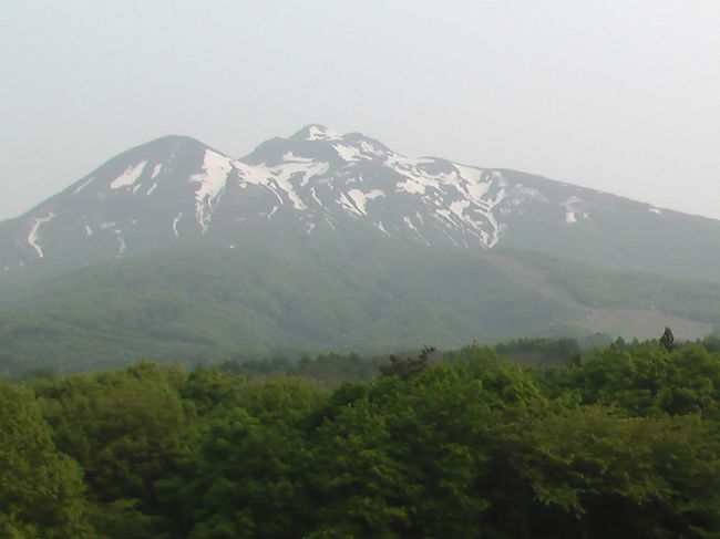 白山の麓の温泉から、富山・新潟をひとまたぎして新潟県北部の瀬波温泉に向かいます。<br />ここは宿の前が日本海というところ。瀬波温泉というのはかなり前から知ってはいましたので、この機会に計画に入れたのです。<br /><br />その後、この計画の目玉の一つである青森県の岩木山麓の温泉へと向かいました。津軽といえば、<br />「♪リンゴ〜の花びらが〜、風〜に散ったよな〜・・♪♪」というひばりさんの歌が自然と出てきますよね。<br />そして、岩木山。津軽の人々にとって心の支えであるだけでなく、多くの歌や詩にうたわれて私達の心に焼き付いている山です。<br />私は、リンゴの花と岩木山を、カミさんに見せてあげたかったのです。それが叶って、本当に嬉しいのです。<br />とは言え、これで定年記念旅行が終わるわけではありません。旅は正に中盤、これからも続きます。<br /><br />↓をクリックすると岩木山の地図が表示されます(｢航空写真｣の画像は不鮮明です)｡<br />http://locapoint.com/SW7.XD4.DF7.OU1-mtiwaki03523