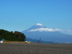 2002秋、三保の松原と富士山,三保の松原からの富士山眺望、羽衣の松、波打ち際の光景