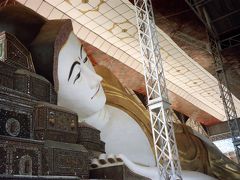 ミャンマーの巨大な寝釈迦仏を訪れる