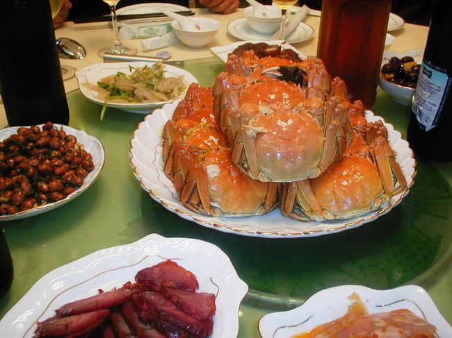 2004秋、中国旅行記5(3)：10月30日(2)上海・特級調理師出張の豪華ディナー、上海蟹