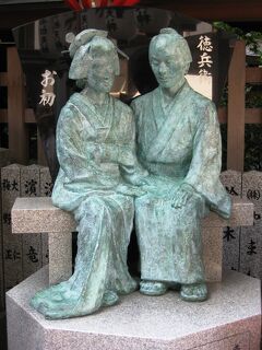 2008夏、露天神･梅田界隈散策(1/3)：近松門左衛門の曽根崎心中、お初と徳兵衛像