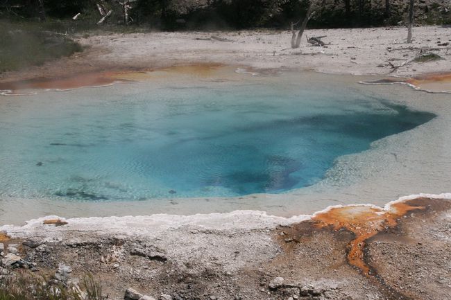 マンモスホットスプリングスから南下してノリスを通過、ギボン滝にて小休止、フォンテイン・ペイント・ポット「Fountain Paint Pot」見学です。“８の字”の左側の上から左下への部分です。