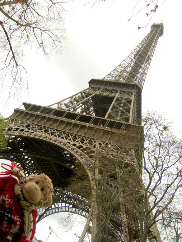 おさる1号と旦那さんのsggkに連れられて、フランス旅行に行って来たよ。<br /><br />5日目は、エッフェル塔や、ケ・ブランリー美術館、シャンゼリゼ通り→ジョルジュサンク通り→アヴェニュー・モンテーニュ→フォーブル・サントノレ→マドレーヌ界隈などなどパリの街を目まぐるしく巡ったよ。<br /><br />霙が降ったりして寒かった~。<br />おさる1号は、強行軍で足が痛かったって。