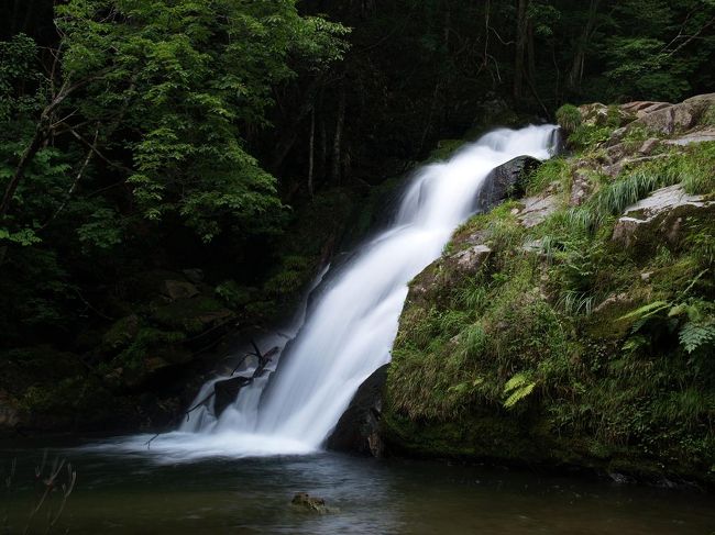 岡山県北部の奥津温泉の近く、羽出川上流の泉源渓谷には二軒屋の大滝と唐音の滝という２つの滝があります。いずれも道路からすぐのお手軽滝です。泉源渓谷は花崗岩が侵食された自然の造形美を見ることができ、滝のほかに甌穴も見られます。