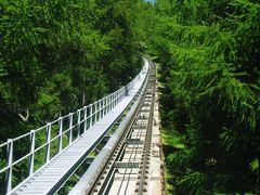 スイスＧＲ13　プント・ムライユ駅から山上へ　☆急勾配を登るケーブルカー