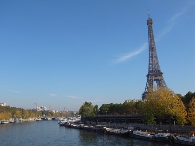 パリ出張です。<br /><br />日曜日の事前会議終了後、<br />半日、パリを回る時間ができました〜〜♪<br /><br />さてどこに行きましょう？<br />やはり、エッフェル塔からルーブルへ<br />行って見ることにしました。<br /><br />まずは、ランチに出かけます。<br />エッフェル塔を目指して歩き出すも、<br />どうも様子が変です。　いったい何が？<br /><br />★∴-∵-*-∵-∴☆∴:*★*:∴☆∴-∵-*-∵-∴★<br />■この旅行記は『秋のパリヘ』の（2）です！<br /><br />◇秋のパリへ（0）★しっとり美しい街★<br />http://4travel.jp/traveler/marimari/album/10280215/<br />◇秋のパリへ（1）★出発〜円高時勢の両替事情 成田空港にて★<br />http://4travel.jp/traveler/marimari/album/10283752/<br />◆秋のパリへ（2）★エッフェル塔からルーブル美術館に行ってみる★<br />http://4travel.jp/traveler/marimari/album/10285666/<br />◇秋のパリへ（3）★パリでの毎晩のお食事〜★<br />http://4travel.jp/traveler/marimari/album/10290650/<br />◇秋のパリへ（4）★シャンゼリゼ通りで「アレクサンドル」を探せ!!★<br />http://4travel.jp/traveler/marimari/album/10294649/<br />◇秋のパリへ（5）★モンパルナスのクレープ通りで「クレープ」を!!〜そして帰国★<br />http://4travel.jp/traveler/marimari/album/10296610/<br />