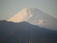 新幹線から見られる美しい夕刻の富士山