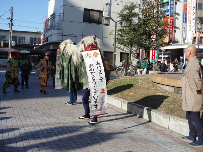 新春といえば、下町を練り歩く、寿獅子。<br />葛飾区にも、恒例の新春獅子。<br />お！打出の小槌（こづち）は、ふ、ふ、いきなり目があったのは、大黒様では！？<br />誘われるように、拝見。すると、胸元から小判の乱舞！！このような、お姿は初めて<br />だったので、ご紹介する次第。地元の「新青連」の方々とか。<br />お楽しみ下さい。<br />そして、トラベラー皆様方の今年のご多幸をお祈り申し上げます。