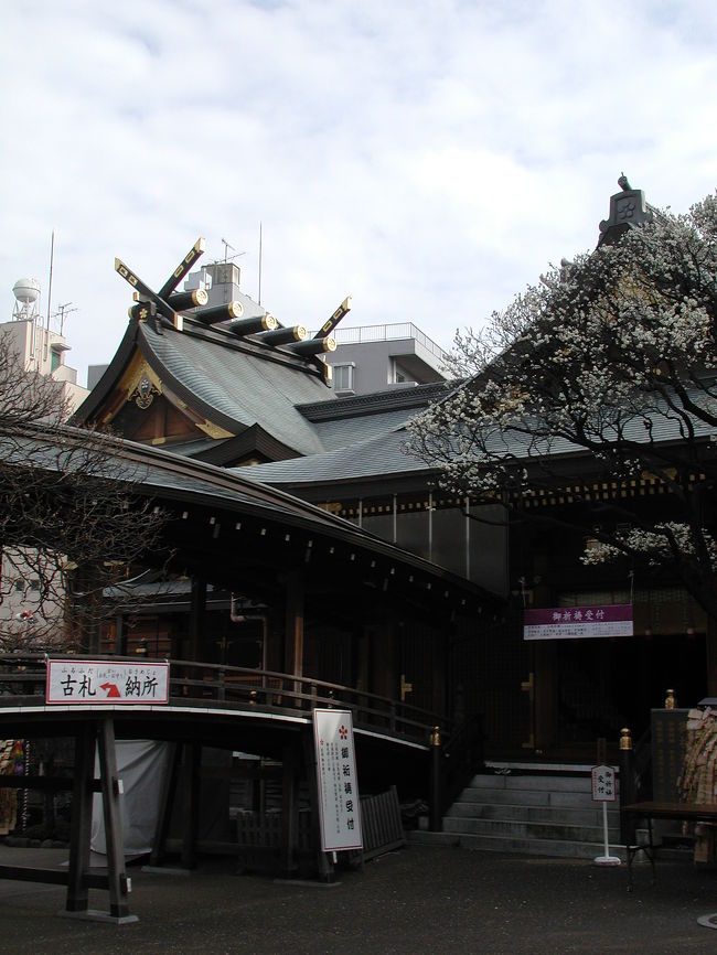 高大のＯＢ会で２００９年最初の行事、神田明神・湯島天神をめぐり上野鈴本演芸場で落語を聴いて初笑いしてきました。<br />総勢４２名何をするのも大変でした。<br />しかし、午前中、神田明神や湯島天神の梅を観賞して歩き、<br />午後から、ゆっくり腰を落ち着けて初笑い<br />健康維持には最高の一日でした。<br /><br />　　　?神田明神<br />今回は?湯島天神<br />　　　?不忍池と鈴本演芸場<br /><br />に分けてＵＰ予定です。<br />