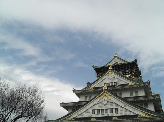 つづきですが<br />ま、大阪に行けば大坂城は行かないと<br />大阪の人に殺されると思われますのでいってきました。<br />これも久しぶり。<br /><br />大坂城は秀吉の時代と江戸時代、そして現在の復興天守閣の外観はそれぞれ異なっています。<br />ある意味めちゃくちゃですな。<br />設計したあほなおっちゃんが秀吉の頃と江戸時代の大坂城を折衷させたらしい。んな、あほな！<br /><br />そんな復興天守閣が自分の街に建てられたらオレははずかしいっ<br />って、私の地元もお城は建っている方角自体が違うから尚更はずかしいですわ