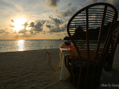 パラオのサンセットを眺めながら。。キング アンド クイーン ディナー/ King & Queen Dinner in Palau Pacific Resort
