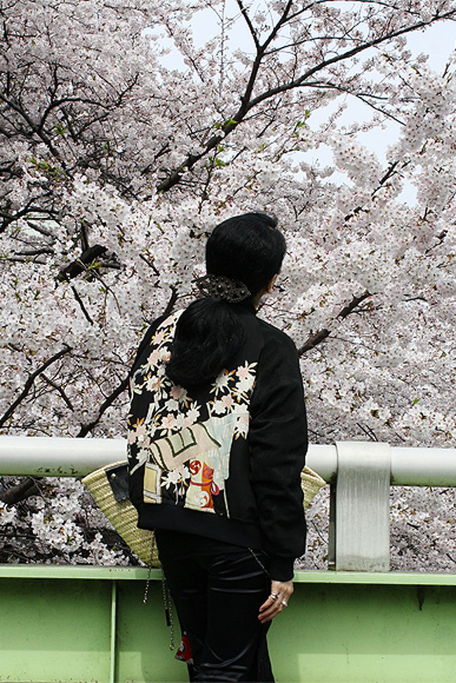まさにお花見日和の日曜日。<br /><br />いつか満開の桜の下を<br />「桜スカジャン」を羽織って歩きたかった〜♪<br /><br />やっと念願叶って、神田川の満開の桜と一緒に<br />面影橋で記念写真も撮れました〜!<br /><br />しかし、神田川周辺には、芭蕉ゆかりの庭園や博物館など<br />名所旧跡が多くて、激写しまくりでした。<br /><br />天気もいいし、桜は、満開だし、<br />ホント、良〜く歩いたね〜!<br />だから帰りは、歩き過ぎてギブアップ…。(笑)<br /><br />桜を愛でながら歩いた、素敵な春の一日でした。<br /><br />1.「江戸川公園」→2.「東京染ものがたり博物館」→<br />3.「芭蕉庵」4.「リーガロイヤルホテル東京」でランチ→<br />5.「ドラード早稲田」→6.「漱石公園」→<br />7.「新江戸川公園」