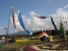 富士山と鯉のぼり(１)=富士山こどもの国=