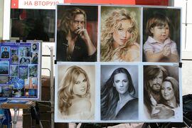 2009夏、ロシア旅行記(6/43)：6月6日(4)：モスクワ・アルバート通り・モスクワの銀座、似顔絵、風景画