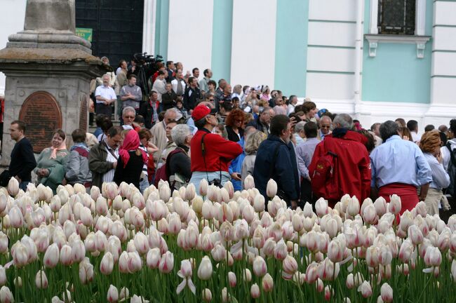 2009夏、ロシア旅行記(12/43)：6月7日(2)：セルギエフポサード、トロイツェ・セツギエフ大修道院、キリル一世を待つ人々